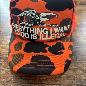 Orange and Black Graphic Trucker Hat